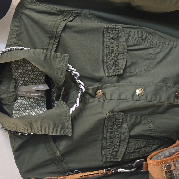 Penningtons-jacket,army green,brass hardware,utility, - Picture 3 of 14